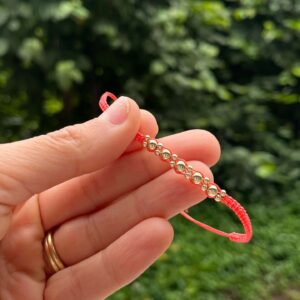 Set Armband mit Metallic-Perle Koralle
