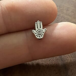 1 Stück Metallzwischenteil Hand 999 versilbert