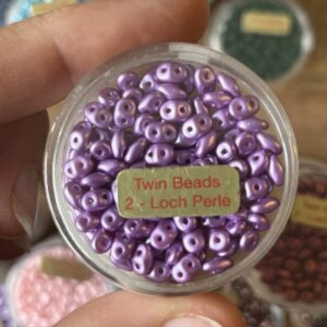 Twin Bead / 2 - Loch Perle violett