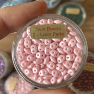 Twin Bead / 2 - Loch Perle hellrosa