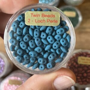 Twin Bead / 2 - Loch Perle dunkelblau matt