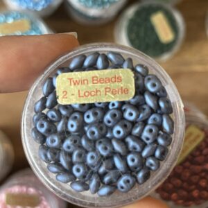 Twin Bead / 2 - Loch Perle dunkelblau