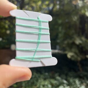 1 Meter Flechtschnur mit präparierten Spitzen 0,5 mm  - aquamarin