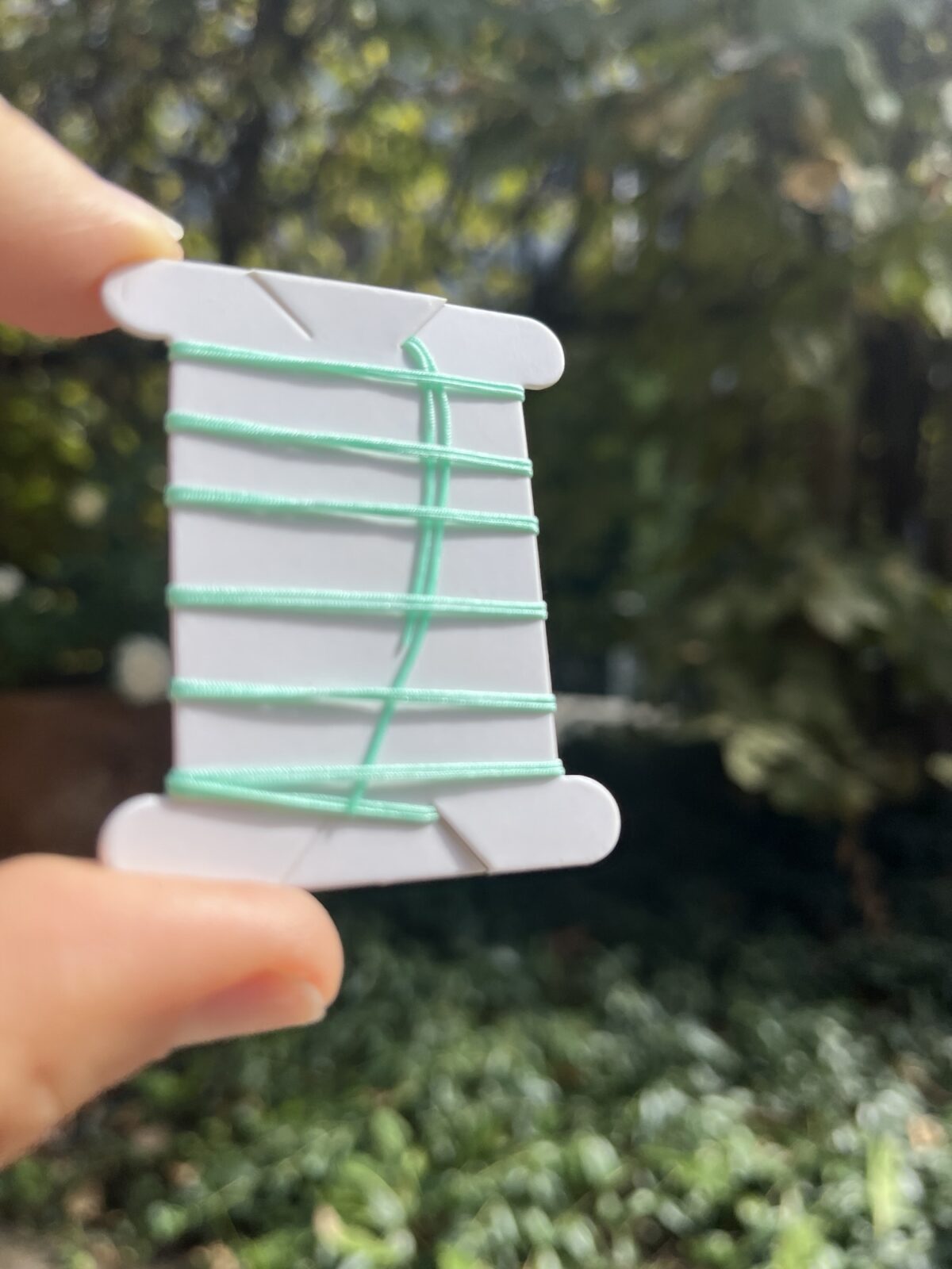 1 Meter Flechtschnur mit präparierten Spitzen 0,5 mm - aquamarin