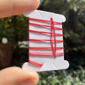 1 Meter Flechtschnur mit präparierten Spitzen 0,5 mm  - rot