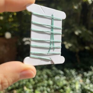 1 Meter Flechtschnur mit präparierten Spitzen 0,5 mm  - seegrün
