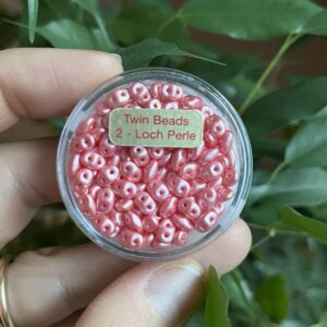 Twin Bead / 2 - Loch Perle vintage rose
